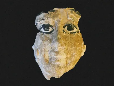 A mask uncovered during recent excavations at Saqqara