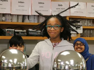 Moments that highlight the joy and excitement of scientific inquiry—such as this student using a Van de Graaff generator—can spark interest in a STEM-related career. Here are some career-focused resources that can supplement that interest.