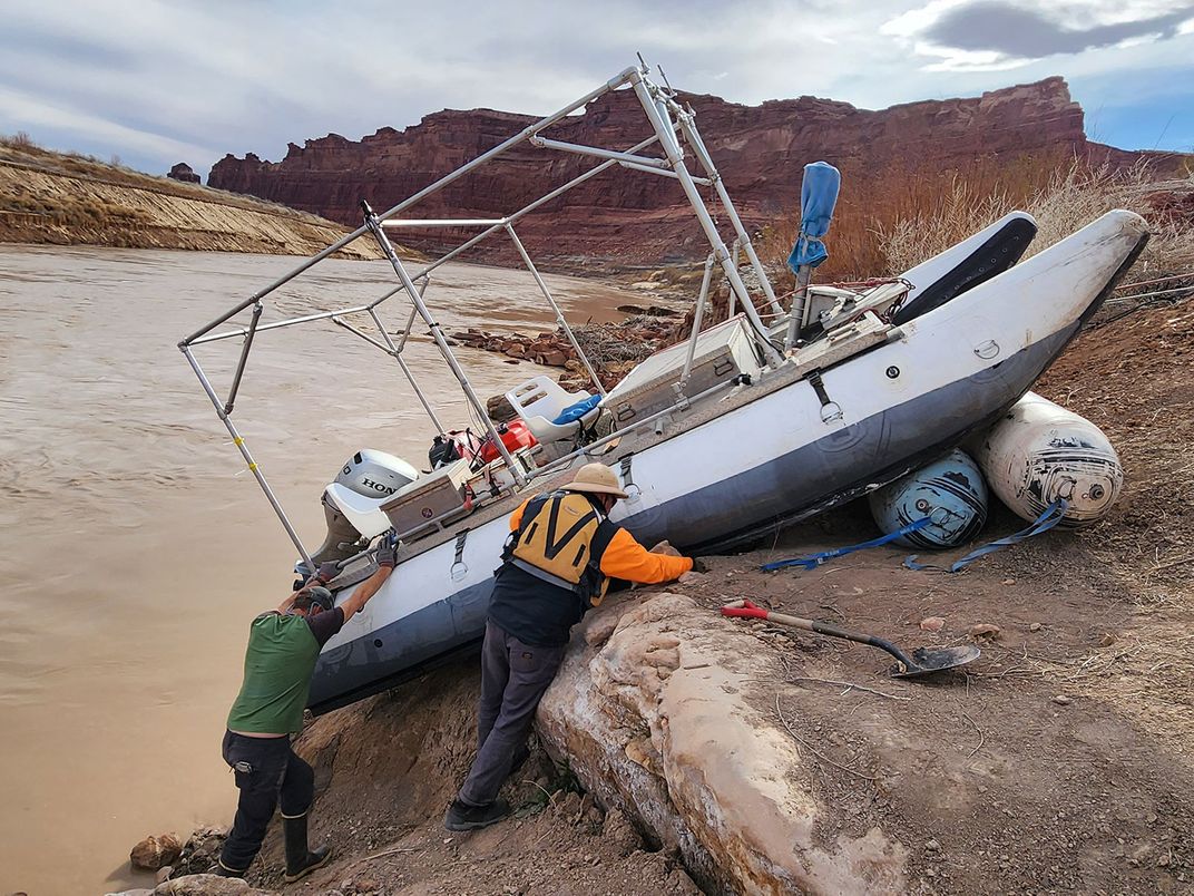 Hauling a Boat Out of the Colorado River