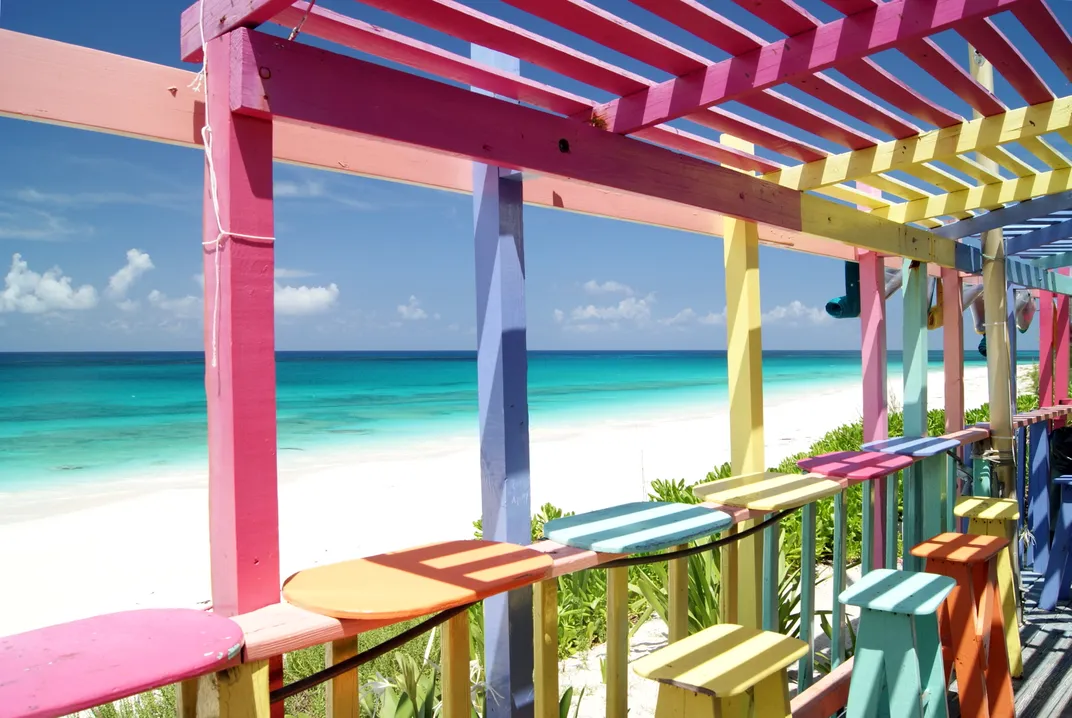 Colorful outdoor bar