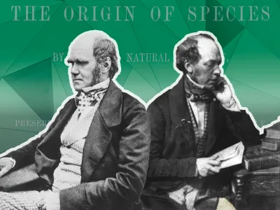 Charles Darwin, left, and his conservative publisher, John Murray III, right.