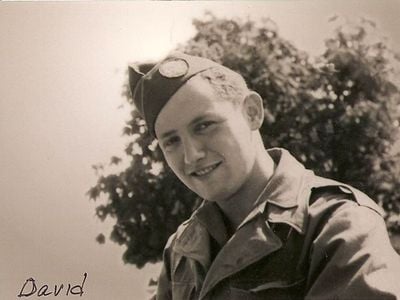 David Wisnia in his U.S. Army uniform after being &ldquo;adopted&rdquo; by troops of the 101st Airborne Division in 1945