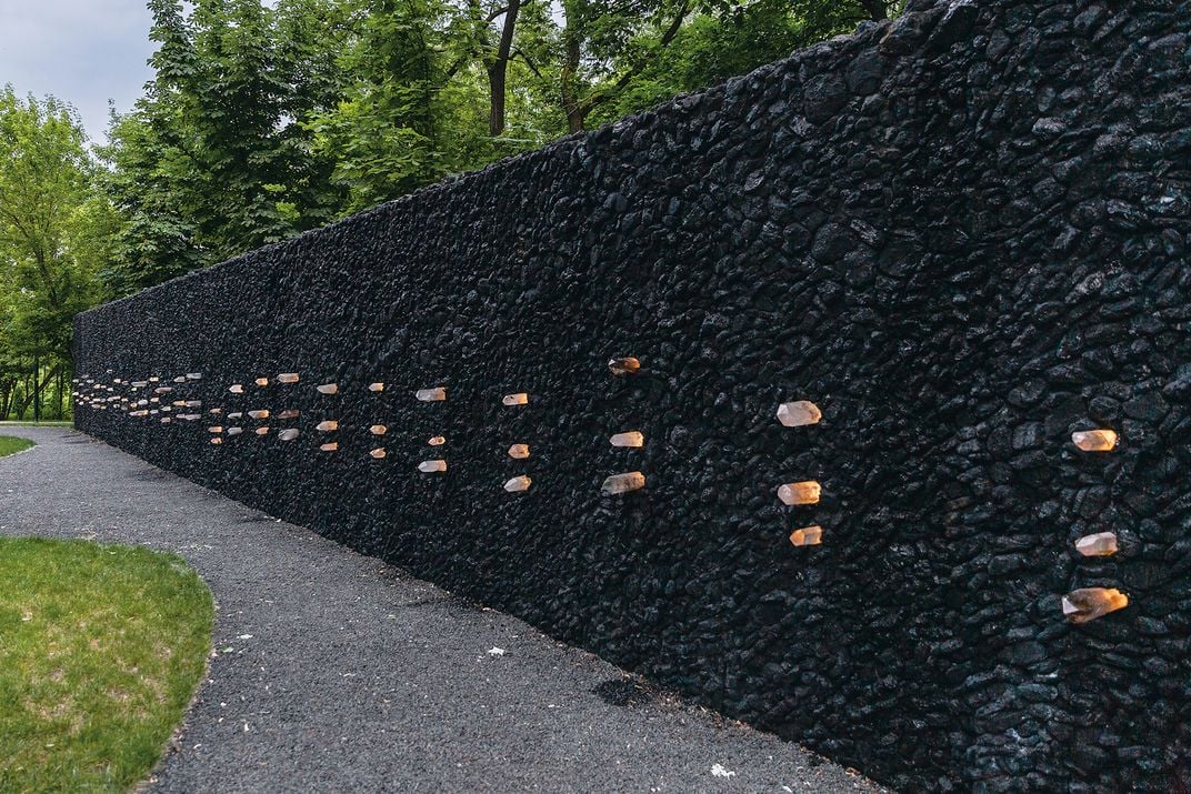 The Crystal Wall of Crying, an installation meant to evoke Jerusalem’s Wailing Wall, designed by conceptual and performance artist Marina Abramović.