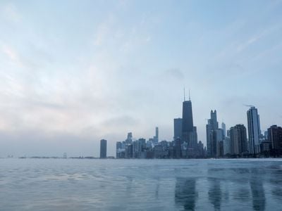 Lake Michigan, pictured here in December 2022, had 0.1 percent ice cover on Jan. 1, 2024.

