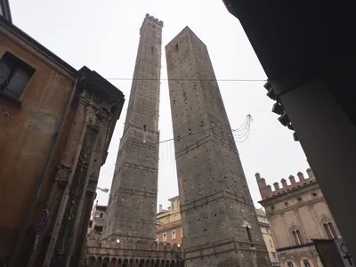 The Two Towers in Bologna, Italy, on December 14, 2023