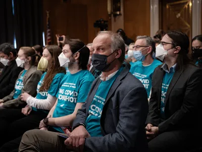 People with long Covid sit in the audience at a U.S. Senate hearing about the condition on January 18.