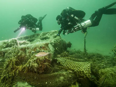There are an estimated 200 shipwrecks lost in the dark, cold waters of Stellwagen Bank, Massachusetts, not far from Boston&rsquo;s harbor. The sunken wrecks attract fish, which in turn attract fishers, but fishing nets and metal scallop dredges can easily snag on and damage the irreplaceable vessels.