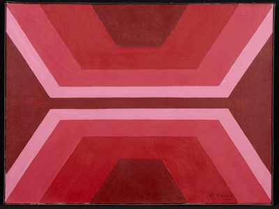 Robert Houle. Red is Beautiful, 1970. Acrylic on canvas, 45.5 x 61 cm. Canadian Museum of History.