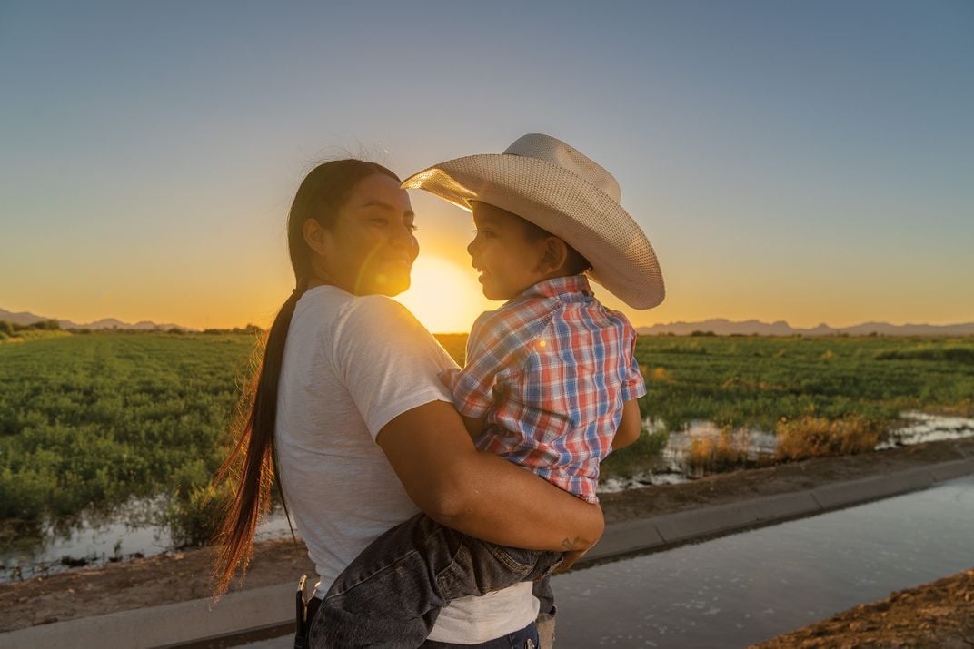 Camille Cabello with her 4-year-old son, Cowboy.