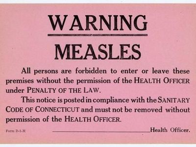 Although this sign was used in Connecticut, similar quarantine signs were used across the United States.