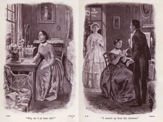 A pair of illustrations from Wilkie Collins&#39; The Woman in White, which launched the sensation novel trend of the 1860s